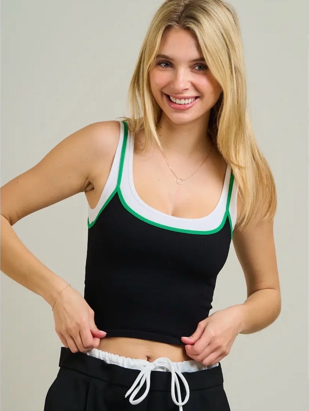 Contrast Layered Top